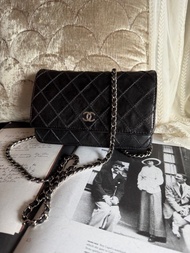 多年正版正貨商標門市現貨 可免息分期 chanel black woc 袋  wallet on chain 菱格 日本中古  中古 中古袋 經典款 經典 classic flap cf chain 