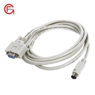 DB9P to 8P Mini Din RS232 Download Cable White 8.2 Ft for PLC DVP-EH
