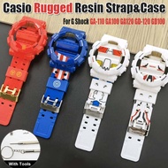 Rugged Resin Strap Case with Tools For  GA-110 GA100 GD-120 GD100 GLS-100/110/120 Silicone Rubber Wa