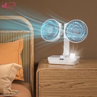 [Abbraccia] SiaBiced Desk Fan USB Fan 2 Fan Heads Cooling Fan Quiet USB Powered Desktop Table Fan US