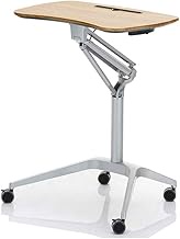 BHGBH Pneumatic Height Adjustable Sit-Stand Mobile Laptop Computer Desk Cart,Computer Desk Lecture Table Bedside Desk Commemoration Day