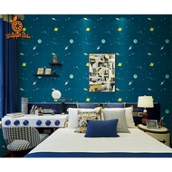 Wall paper wallpaper Sticker wallpaper planet Motif wall sticker 45CM x 8M 3D wallpaper