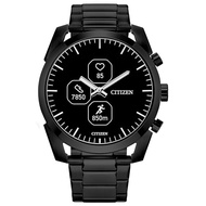 Citizen CZ Smartwatch with YouQ wellness app featuring IBM Watson® AI and NASA research, black and w