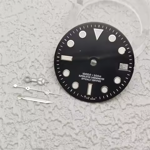 M126610ln Watch Dial for NH35 28.5mm Watch Faces with BWG9 Ice Blue Luminous Diving Watch Accessorie