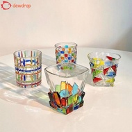DEWDROP​ Whiskey Glasses Rum Whiskey Scotch Colorful Painting Glass Cup