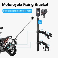 ✲✿☞ สำหรับ insta360 One X2 X3 รถจักรยานยนต์ Panoramic Selfie Stick จักรยาน Monopod Handlebar Mount Bracket สำหรับ GoPro Max Hero 11 อุปกรณ์เสริม