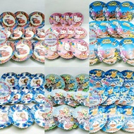 10 Pcs Piring Kertas Karakter  Kue Ulang Tahun Gambar Kotak Bulat / Paper plate Cocomelon Mermaid Ba