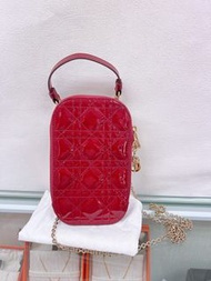(尖沙咀門市💖) Dior lady dior call’in dior phone bag  紅色漆皮手機包