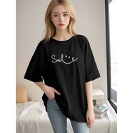 [AMYGO] 2W064/2W065 M-5XL Loose Tshirt Women Plus Size Baju T shirt Perempuan Tops Tshirt Woman Mura