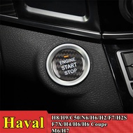 For Haval Car Engine Start Stop Button Cover Real Carbon Fiber Sticker Fit H8 H9 C50 N6 H6 H2 F7 H2S