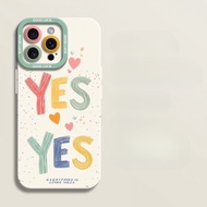 Colorful YES Fashion painted phone case for iPhone17/16/15/14/13/MINI/12/11/Pro MAX/X/XS/XR/7/8/6 sh