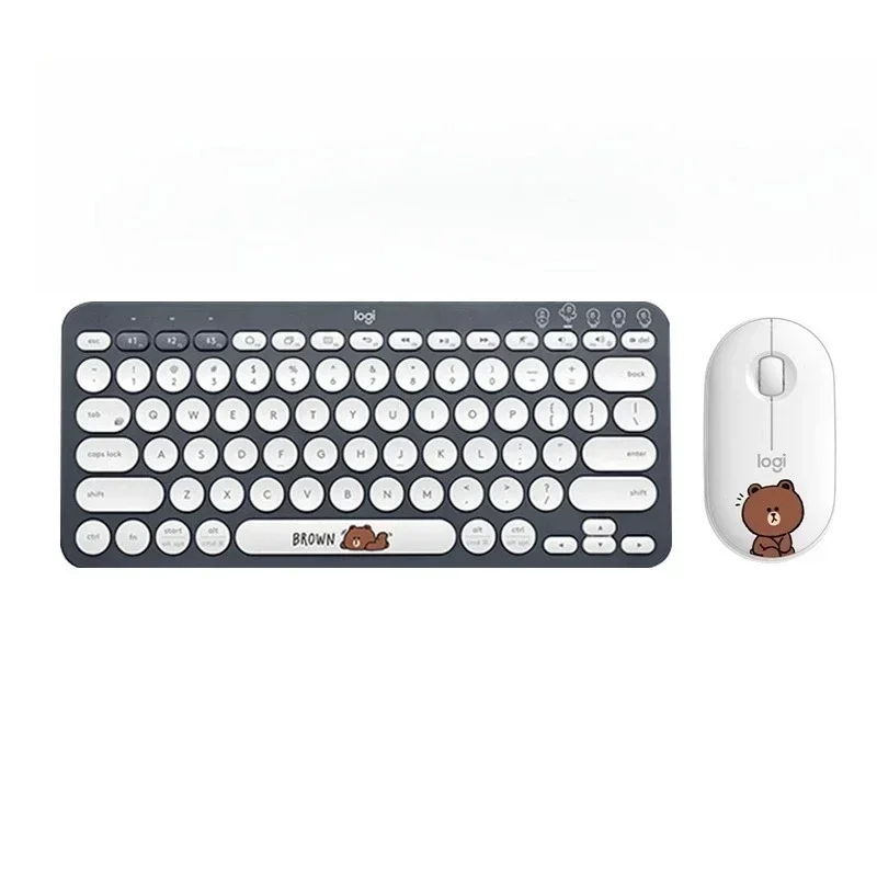 ชุดคีย์บอร์ดและเมาส์ Bluetooth ไร้สาย Logitech K380 แท็บเล็ต Android แบบพกพาขนาดกะทัดรัดน้ําหนักเบาบ