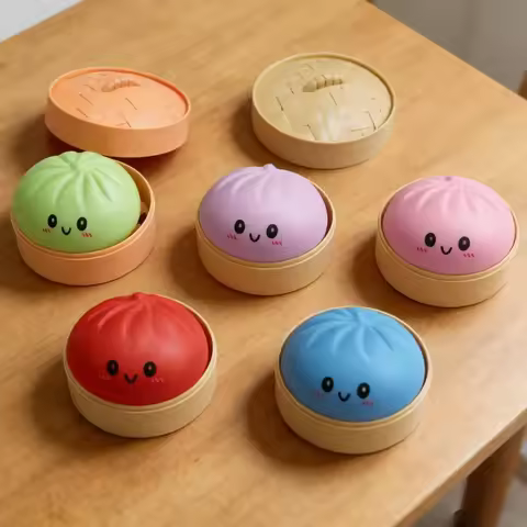 Colorful Dumpling Squishes Stress Balls Reusable Low Rebound Decompression Toys Dough Ball Unique Ho