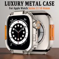 Men Luxury Metal Cases for IWatch Series 11 46mm Business Protector Cover for IWatch 10 46mm Hard Fr