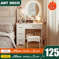 Dressing table with LED mirror Makeup Table Meja Solek Meja makeup Bedroom Vanity Table Almari Makeu