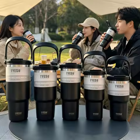 Tyeso Stainless Steel Vacuum Insulated Tumbler, Large Capacity Travel Mug Coffee Cup for Car & Outdo