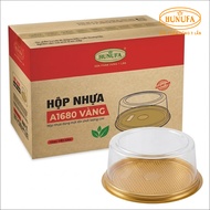 10 PET plastic boxes DHG A1680 Hunufa Yellow - For cakes, jelly, cakes, mousse cakes