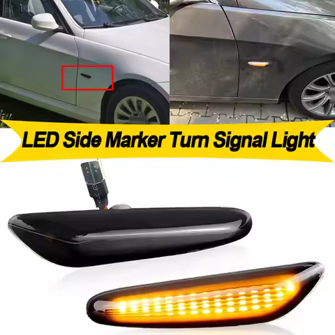 2PCS LED Turn Signal Side Marker Indicator Light For BMW 1 3 5 Series E82 E81 E87 E88 E46 E90 E91 E9