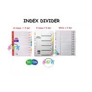 A4 Colour Index Divider / Colour Card - 1 Pack