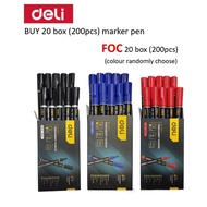 (SG STOCK) DELI PERMANENT MARKER PEN 20 box (200pcs) FOC 20 box (200pcs)