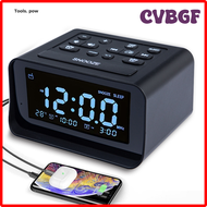 วิทยุนาฬิกาปลุก CVBGF มีชาร์จพอร์ต USB Jam Elektrik ที่มีตัวหรี่ความสว่างปรับระดับเสียงปลุกได้จับเวล