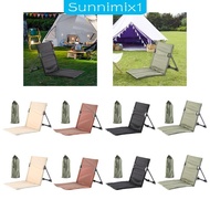 [Sunnimix1] Beach Chair with Back Support Foldable Chair Pad Oxford Stadium Chair for Sunbathing Backpacking Hiking Garden Travel