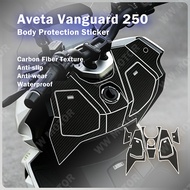 Aveta Vanguard 250 Body Protective Adhesive and Fuel Tank Carbon Fiber Texture Pre-cut Calar Resista