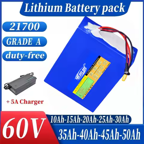 60V 50Ah 45Ah 40Ah 15Ah 20Ah 25Ah 30Ah 35Ah 21700 Lithium battery pack 3000W High Power For Electric