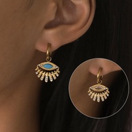 Devil's Eye Earrings French Light Luxury High-End Feeling 18K Gold Stainless Steel Earrings Non-Fade