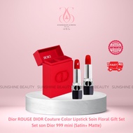 [100% Auth] Giftset Lipstick DIOR 999 mini Red Box _ DIOR ROUGE DIOR Couture Color Lipstick Soin Floral Gift Set