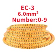 【Worldwide Delivery】 500pcs Ec-0/1/2/3 Cable Wire Marker 0 To 9 For Cable Size 1.5/2.5/4.0/6.0 Sqmm