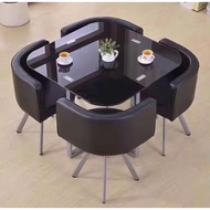 Brand New Original Space saver temper glass 4 seater dining set
