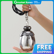 Titanium Egg Oball Tumbler 350ml Silver Stainless Steel Mini Straw Carryall Insulated Portable