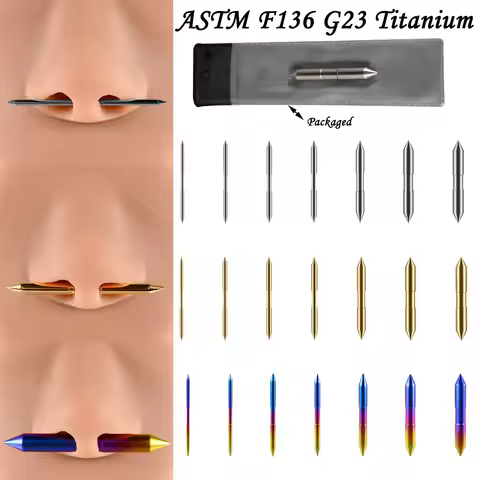 1PC Titanium Tusk Septum Groove Conical Septum Spike Tusk Rainbow Tusk Jewelry Tribal Straight Septu