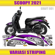 STRIPING VARIASI SCOOPY POLET SIMPLE UNGU 2021- STICKER MOTOR