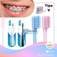 V Shaped Braces Toothbrush With Lid BONUS INTERDENTAL BEND BRUSH Orthodontic - Tooth Brush Dr Smith 