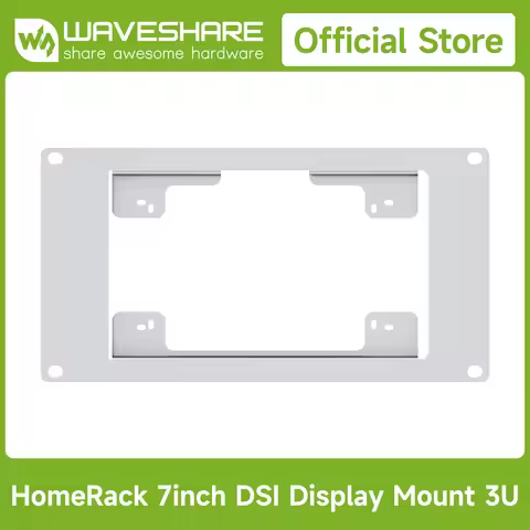 Waveshare HomeRack 7inch DSI Display Mounting Panel, 3U Mounting Space, Compatible With Official Ras
