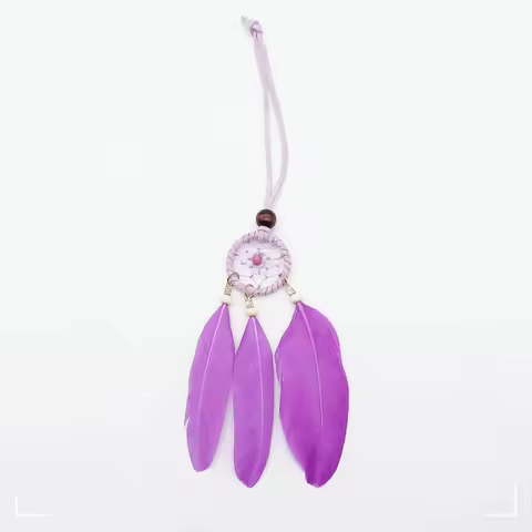 7 Colors Mini Dream Catcher Feather Pendant Handmade Wall Hanging Car Pendant Wind Chimes Girls Gift