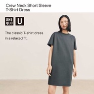 韓國境內版Uniqlo U棉質洋裝 黑色長版上衣T恤