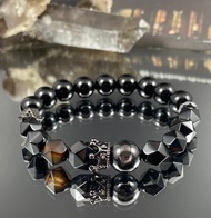 王者再臨 | 金運石 黑瑪瑙 黑曜石 | 財富天下 | 男士水晶手鍊