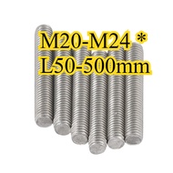 Screw, screw 304 stainless steel full thread tooth stick, thick thread M20/M22/M24 * L50-500mm 【CQ-M