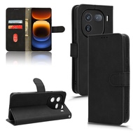 Luxury Skin Feel PU Learther Casing for Vivo IQOO 12 Pro 5G Magnetic Buckle Flip Cover IQOO12 5G Wal