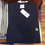 Brooks Brooks Brooks Brooks Brothers cổ điển nam tay ngắn đơn giản cổ tròn chạm đáy màu trơn Áo thun