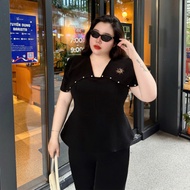 Beo Design Bigsize - Women's stone shoulder blouse 60kg to 98kg