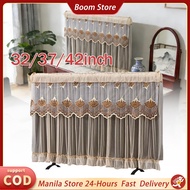 32/37/42 Inch Flat Screen TV Curtain Cover Dustproof Embroidered Desktop TV Screen Hanging Protector