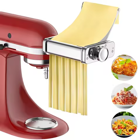 3 in 1 Pasta Attachment for Kitchenaid Stand Mixer Pasta Sheet Roller Spaghetti Cutter ettuccine Cut