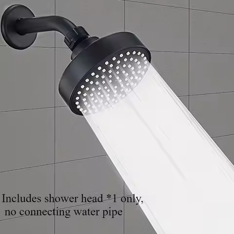 3.9-Inch Round Rain Shower Head, High-Pressure Fixed Sprayer, Sturdy Plastic Body, Powerful Spray, E