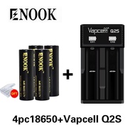 / 2pcs Legit Enook 3.7V 18650(3600mah)/Q2S Charger BB .