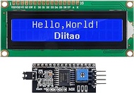 Diitao 1602 Serial LCD Display Module with IIC/I2C/TWI Serial Interface Adapter Module for Arduino R3 MEGA2560,Display Backlight/White Character (LCD 16x2,Blue)