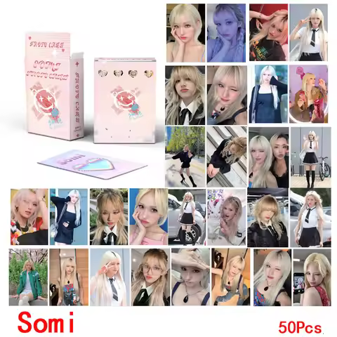 50pcs/set Jeon Akiya Laser Small Cards Boxed Cards Somi Album Small Cards LOMO Cards Flash Cards Pos